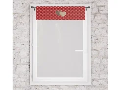 Soleil d'ocre Visillo para ventana puro algodón 60x90 cm LOVE tint Rojo Best