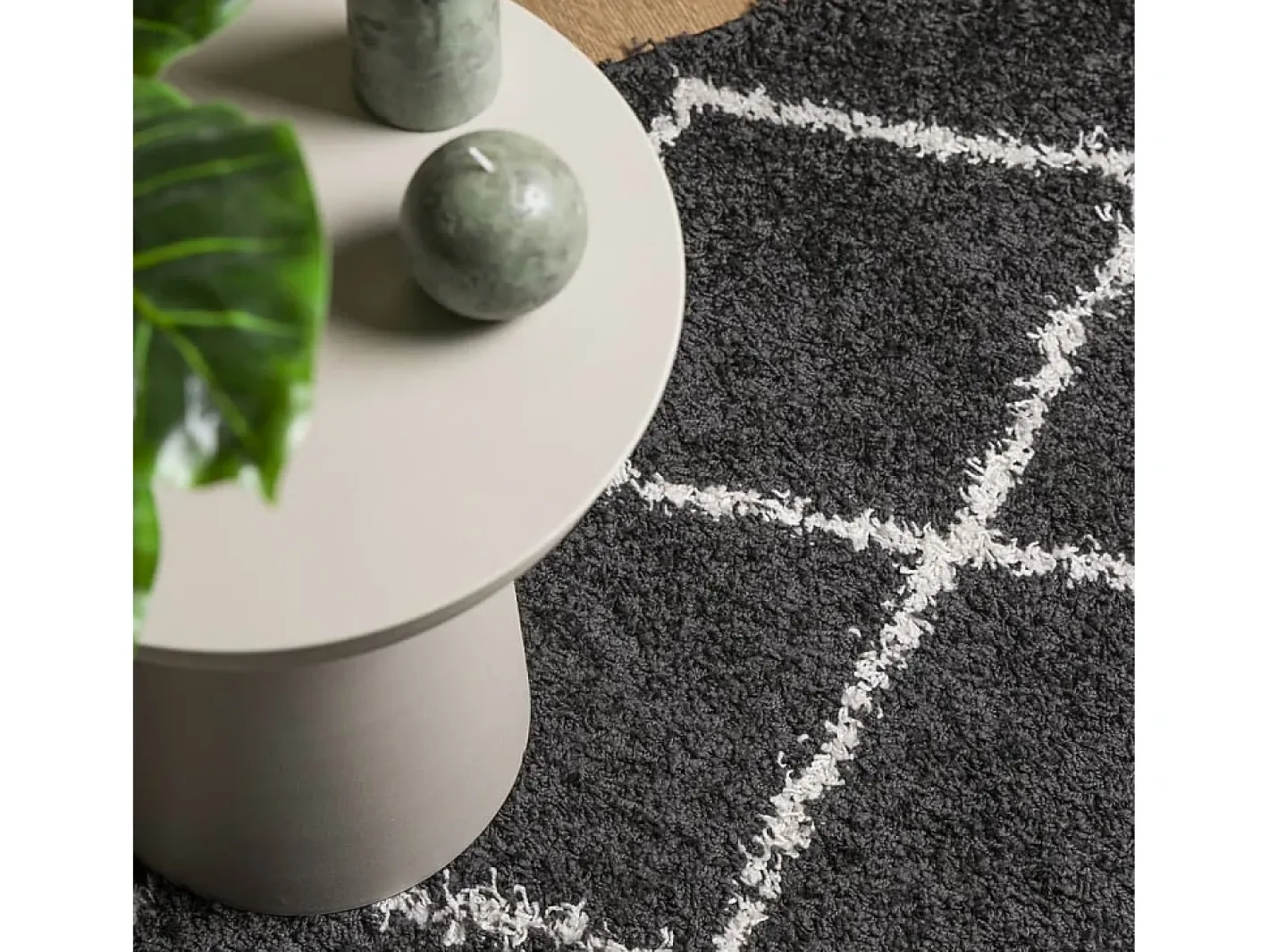 Garden Furniture Vito Alfombra de pelo largo moderna PAMPLONA y crema 200x280cm Negro New