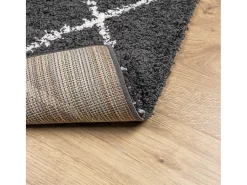 Garden Furniture Vito Alfombra de pelo largo moderna PAMPLONA y crema 100x200cm Negro Sale