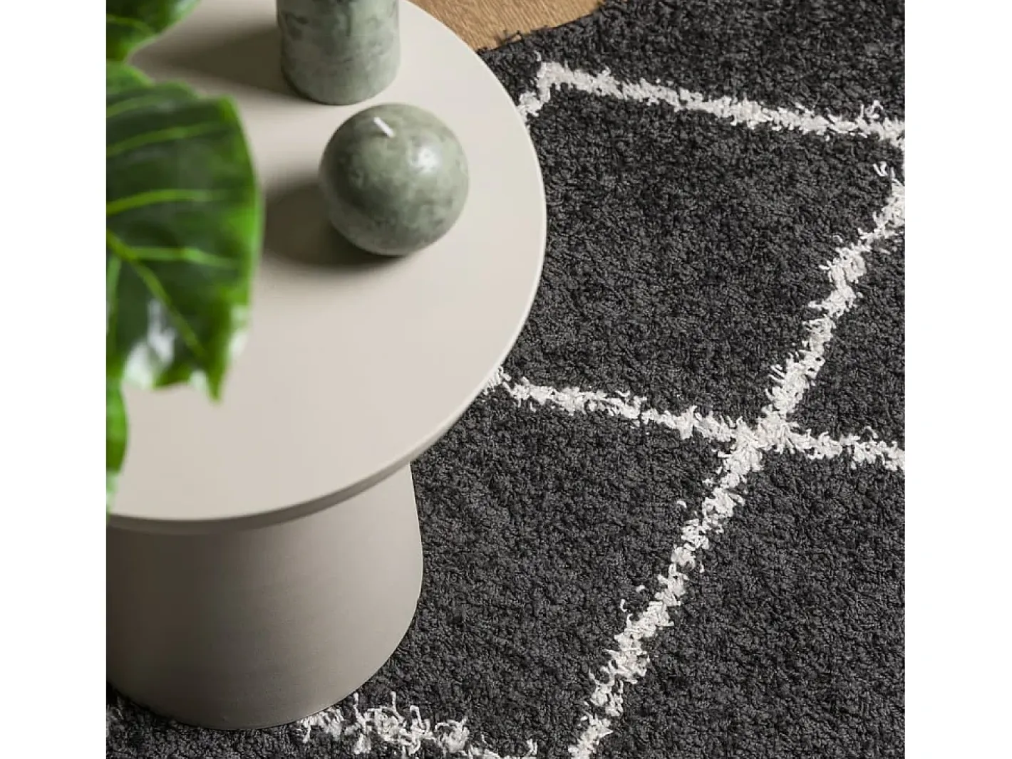 Garden Furniture Alfombra De Salón-Vito Alfombra de pelo largo moderna PAMPLONA negro y crema 140x200cm Negro / Crema