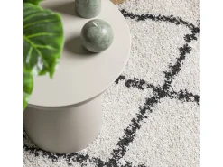 Sale Garden Furniture Vito Alfombra de pelo largo moderna PAMPLONA crema y 100x200cm Negro