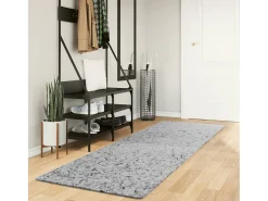 Garden Furniture Vito Alfombra peluda de pelo largo moderna PAMPLONA 80x250 cm Gris Best
