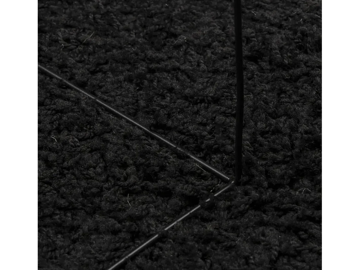 Outlet Garden Furniture Vito Alfombra peluda de pelo largo moderna PAMPLONA negra 140x200 cm Negro
