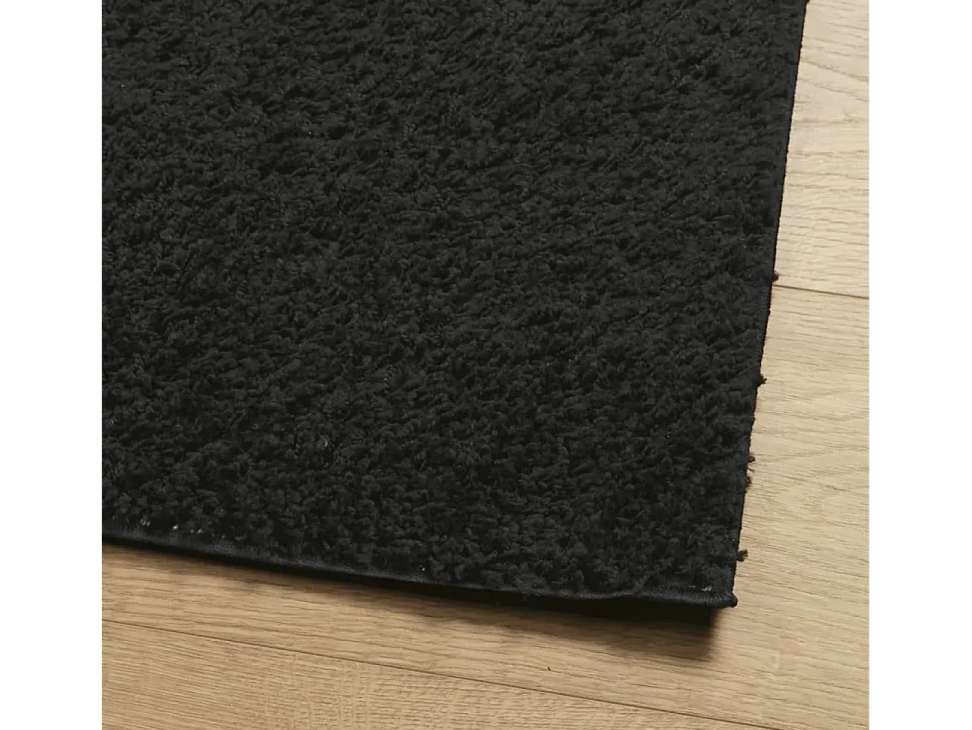 Outlet Garden Furniture Vito Alfombra peluda de pelo largo moderna PAMPLONA negra 140x200 cm Negro