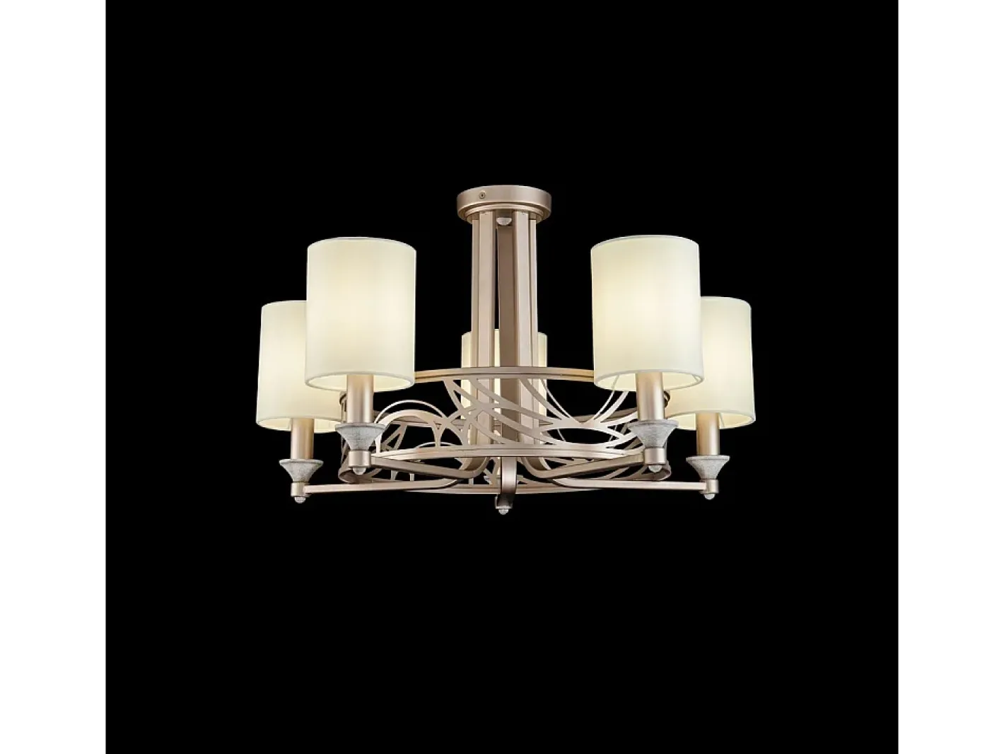 Maytoni Lámpara Suspendida-Vittoria Lámpara de araña Crema con Oro, 5 Luces, E14 Beige