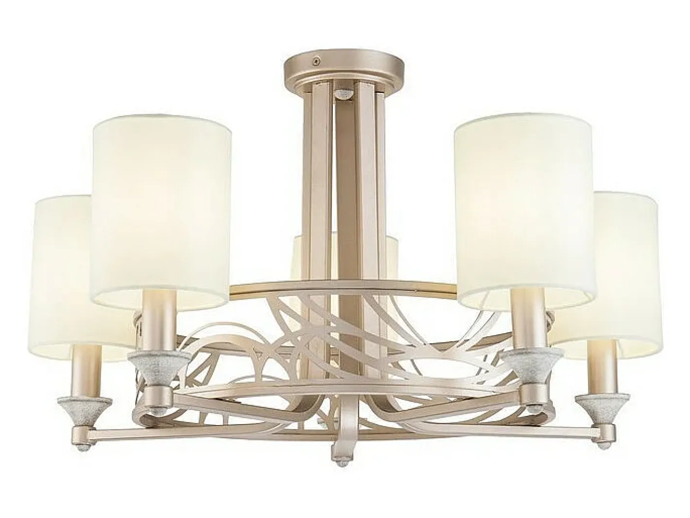 Maytoni Lámpara Suspendida-Vittoria Lámpara de araña Crema con Oro, 5 Luces, E14 Beige