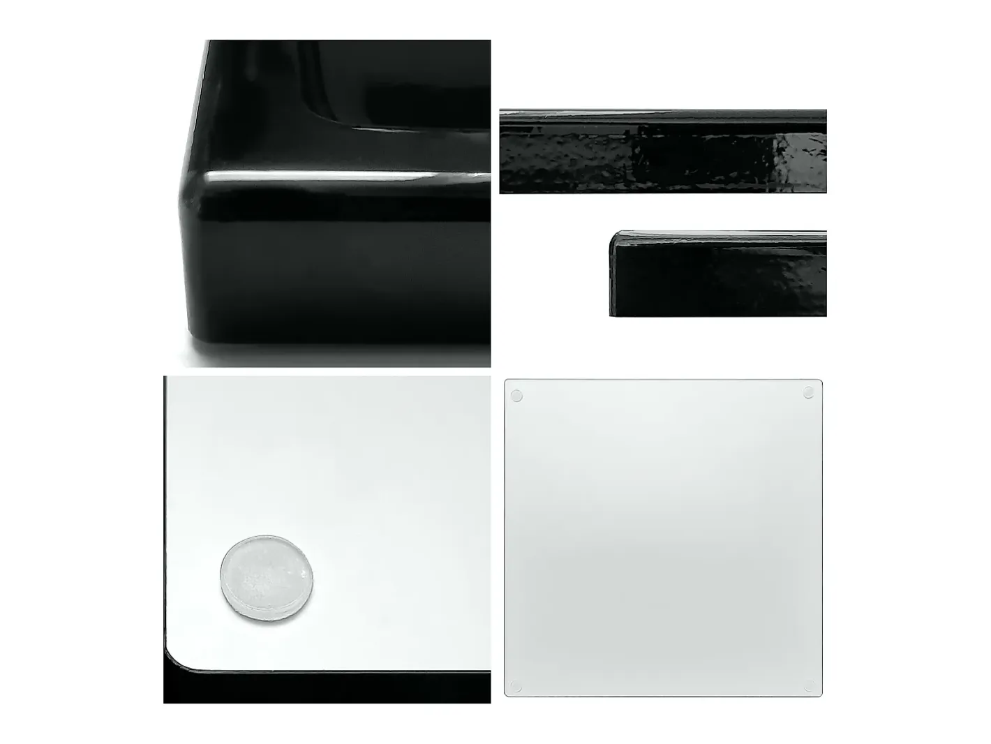 Vladon Cuenco decorativo Maya, moderno Plato decorativo cuadrado, de alto brillo , Juego de 2 (20 x 1,8 x 20 cm) Gris Discount