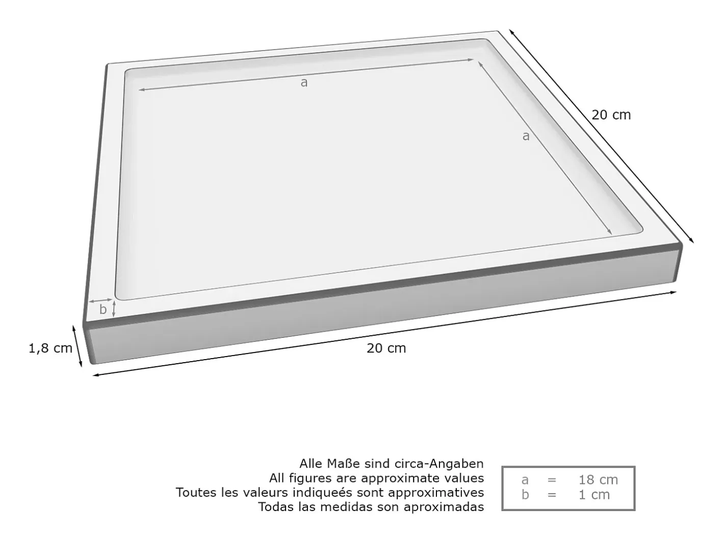 Vladon Cuenco decorativo Maya, moderno Plato decorativo cuadrado, de alto brillo , Juego de 2 (20 x 1,8 x 20 cm) Gris Discount
