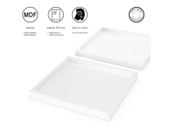 Vladon Cuenco decorativo Maya, moderno Plato decorativo cuadrado, de alto brillo, Juego de 2 (20 x 1,8 x 20 cm) Crema Hot