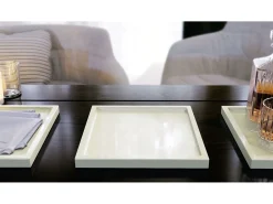 Presentación Y Servicio-Vladon Cuenco decorativo Maya, moderno Plato decorativo cuadrado, (20 x 1,8 x 20 cm) Crema
