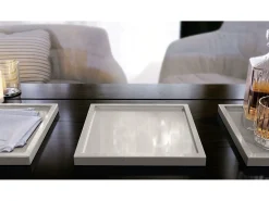 Vladon Cuenco decorativo Maya, moderno Plato decorativo cuadrado,Gris arena de alto brillo, Juego de 3 (20 x 1,8 x 20 cm) Beige Sale