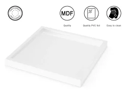 Vladon Cuenco decorativo Maya, moderno Plato decorativo cuadrado, Gris arena de alto brillo (20 x 1,8 x 20 cm) Beige