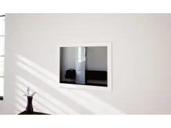 Vladon Espejo Löhne, Espejo de pared con Marco moderno, mate (75,5 x 59,7 cm) Blanco Sale