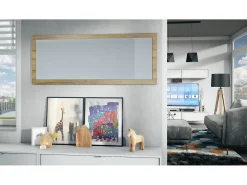 Online Vladon Espejo Lima, Espejo de pared con Marco moderno, Blanco de alto brillo (139 x 55 cm) Color natural claro