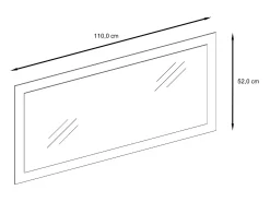 Espejo De Pared|Espejo-Vladon Espejo Lima, Espejo de pared con Marco moderno, Blanco de alto brillo (110 x 52 cm) Caqui