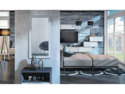 Espejo De Pared|Espejo-Vladon Espejo Lima, Espejo de pared con Marco moderno, de alto brillo (89 x 45 cm) Blanco