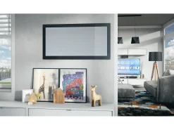 Vladon Espejo Lima, Espejo de pared con Marco moderno, Blanco de alto brillo (110 x 52 cm) Negro Best