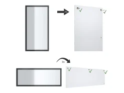 Vladon Espejo Lima, Espejo de pared con Marco moderno, Blanco de alto brillo (139 x 55 cm) Granate New