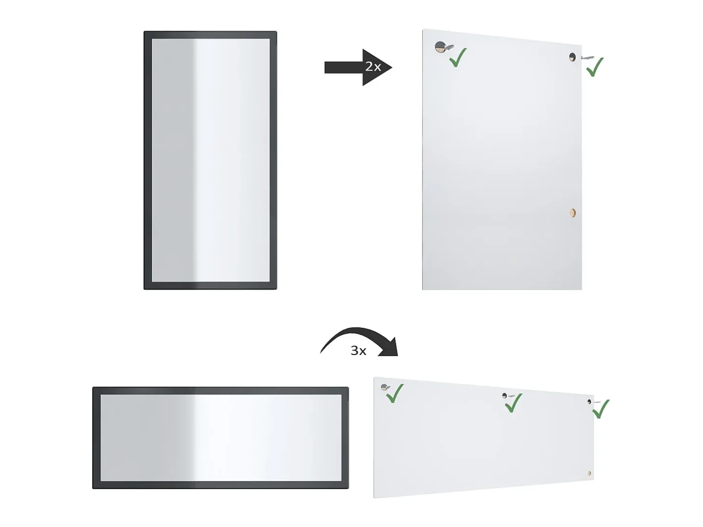 Vladon Espejo Lima, Espejo de pared con Marco moderno, Blanco de alto brillo (139 x 55 cm) Granate New