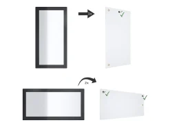 Vladon Espejo Lima, Espejo de pared con Marco moderno, de alto brillo (89 x 45 cm) Blanco Online