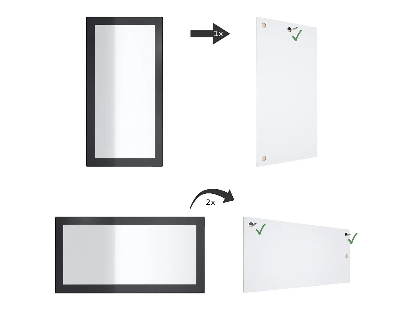 Vladon Espejo Lima, Espejo de pared con Marco moderno, Blanco de alto brillo (89 x 45 cm) Granate
