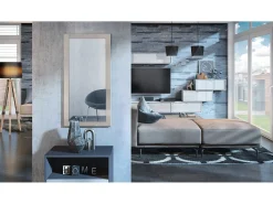 Espejo De Pared|Espejo-Vladon Espejo Lima, Espejo de pared con Marco moderno, Blanco de alto brillo (89 x 45 cm) Caqui