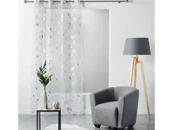 New Douceur d'intérieur Voile estampado metalizado Blanco