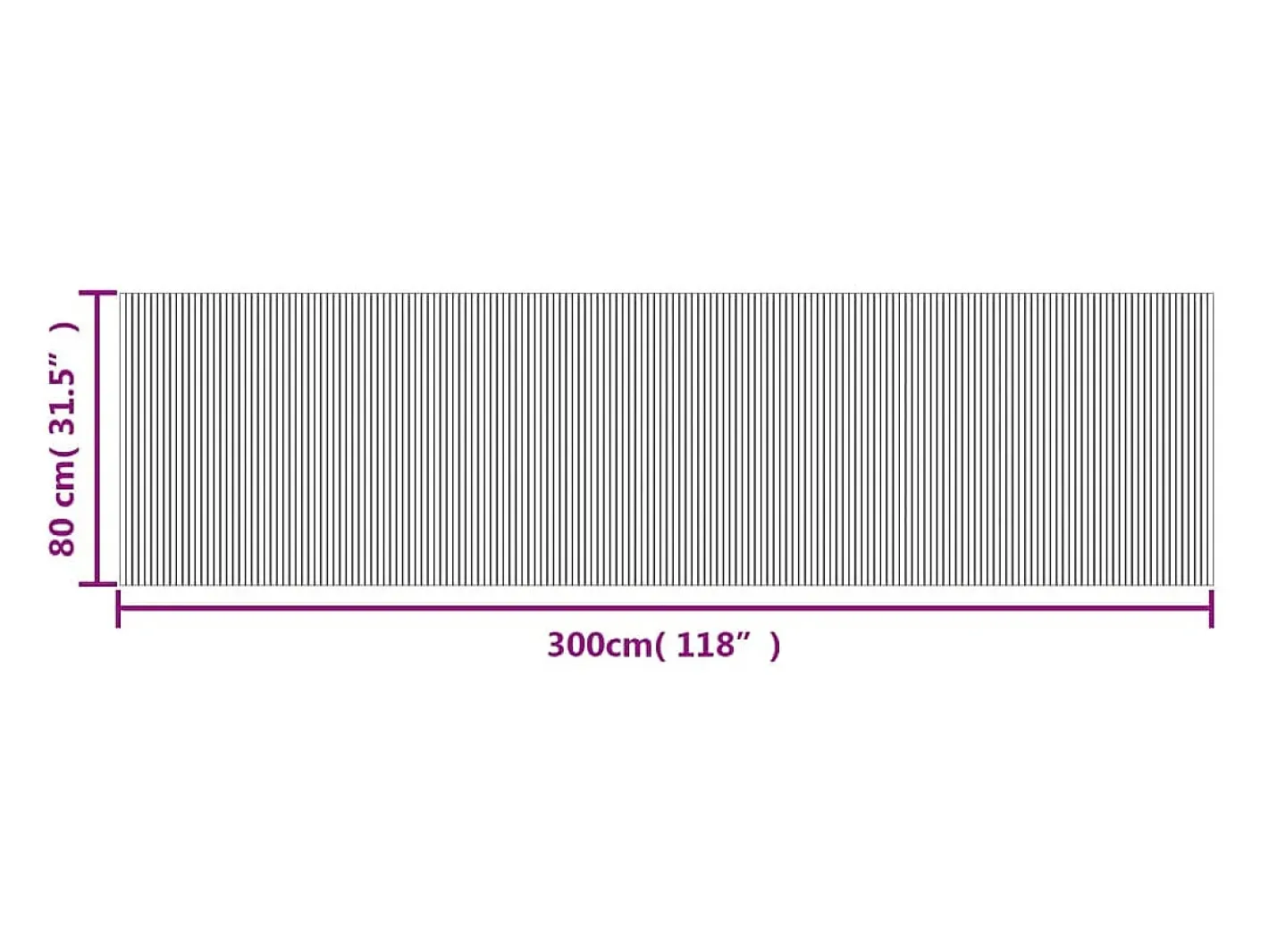 Clearance Garden Furniture Wakil Alfombra rectangular bambú marrón 80x300 cm Marru00f3n