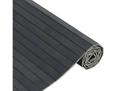 Garden Furniture Wakil Alfombra rectangular bambú 60x200 cm Gris Hot