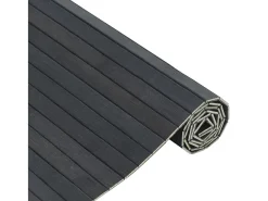 Garden Furniture Alfombra De Salón-Wakil Alfombra rectangular bambú 70x200 cm Gris
