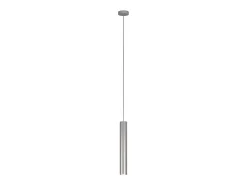 Lámpara Suspendida-Xena Sospensione 1 Luce Alluminio Con Cavo Cm.250 E Rosone Alluminio Gris