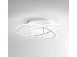 Yara Plafón LED moderno 30W regulable 3000K luz cálida, diseño aro de aluminio 50x17cm, 1300lm, LED integrado IP20 Blanco New