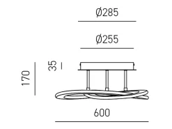 Yara Plafón LED moderno 40W regulable 3000K luz cálida, diseño aro de aluminio 60x17cm, 1900lm, LED integrado IP20 Blanco Sale