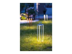 Zafferano - Farol solar para el hogar con 2 LED, 37,3 cm, lámpara de pared y mesa de 2 W a batería con sensor crepuscular, color salvia Verde New