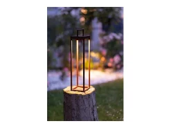 Zafferano - Farol solar para el hogar con 2 LED, 37,3 cm, lámpara de pared y mesa de 2 W a batería con sensor crepuscular, color salvia Verde New