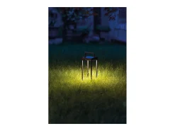 Zafferano - Farol solar para el hogar con 2 LED, 37,3 cm, lámpara de pared y mesa de 2 W a batería con sensor crepuscular, color salvia Verde New