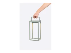 Iluminación Exterior-Zafferano - Farol solar para el hogar de 2 LED, 37,3 cm, lámpara de pared y mesa de 2 W con batería y sensor crepuscular - Corten Marru00f3n