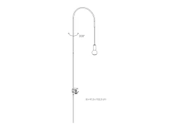 Hot Zafferano - Lámpara de mesa de alambre con abrazadera, giratoria 200°, H152 cm, metal pintado, bombilla E27 máx. 60 W incluida - Blanco