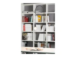 Hot Zafferano - Lámpara de mesa de alambre con abrazadera, giratoria 200°, H152 cm, metal pintado, bombilla E27 máx. 60 W incluida - Blanco