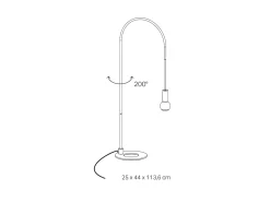 Lámpara De Mesa-Zafferano - Lámpara de mesa Filo con bombilla E27 máx. 60 W incluida, orientable 200°, H 113 cm, IP20 metal pintado - Rojo