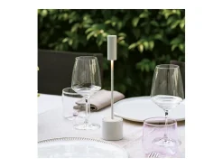 Best Zafferano - Lámpara de mesa LED recargable y táctil Carolina - Marfil pulido y bronce cepillado Multicolor
