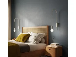 Aplique Para Pared-Zafferano - Lámpara de pared Filo, giratoria 200°, metal pintado, bombilla E27 máx. 60 W incluida, altura 61 cm - Rojo