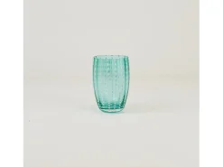 Zafferano Perle Green Glass - Vidrio soplado a boca de color, 32 cl, hecho a mano - Juego de 2 vasos artesanales para agua o cócteles Verde
