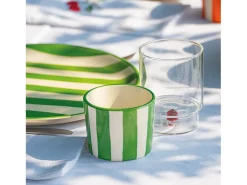 Zafferano Teca Frutta - Juego de 6 Vasos de Vidrio Borosilicato con Fresa - Vaso de 35 cl Doble Fondo Decorado a Mano, Fácilmente Lavable Transparente Hot