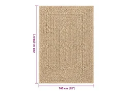 Alfombra De Cocina-ZIZUR alfombra 120x170 cm aspecto yute interior exterior Beige
